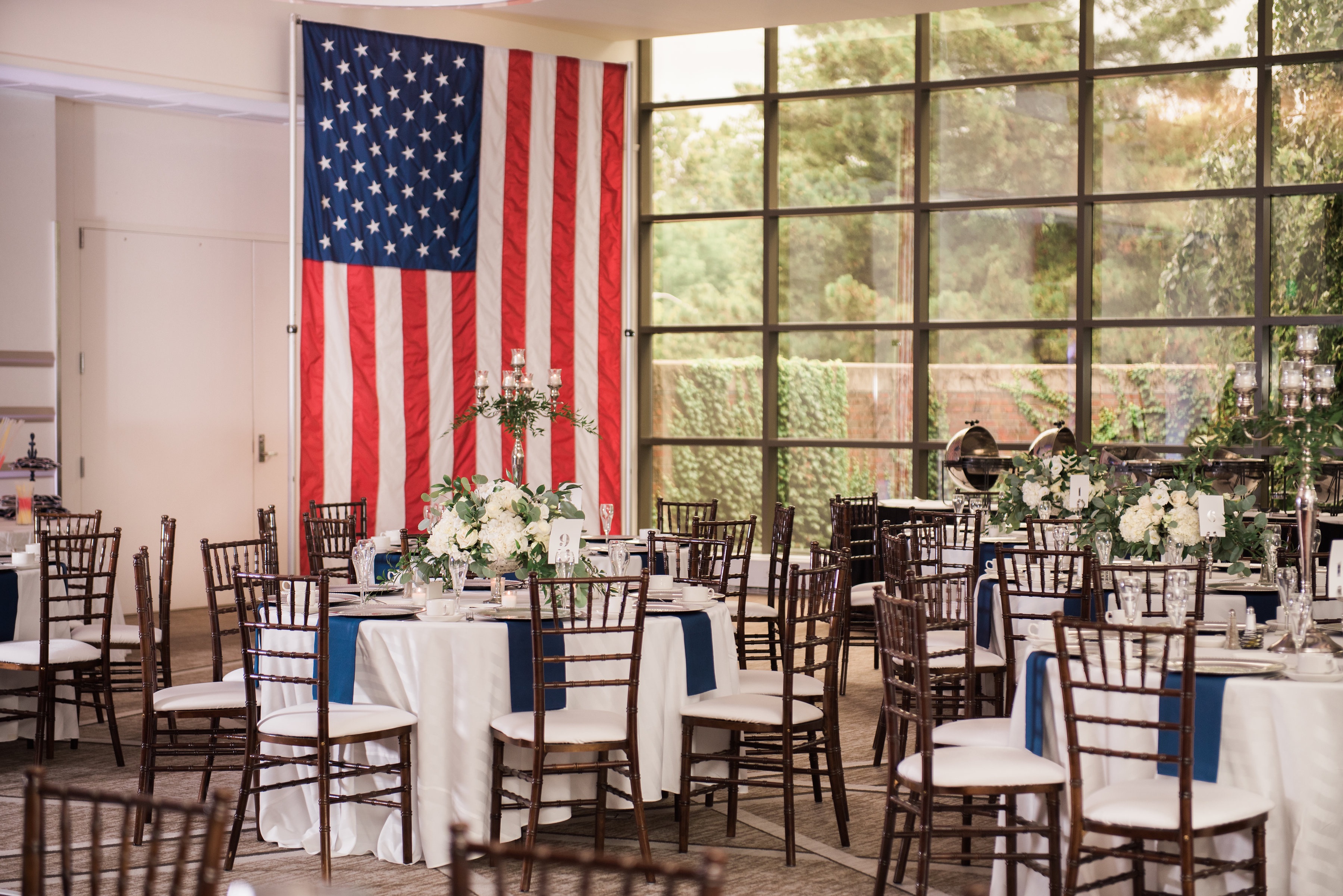 Wedding with American Flag