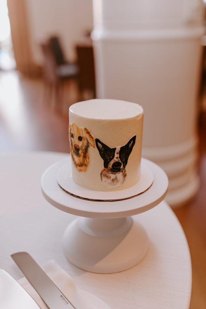 Wedding Cake with puppies on it