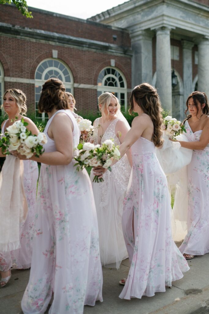 Flower bridesmaid dresses at Lovett Hall